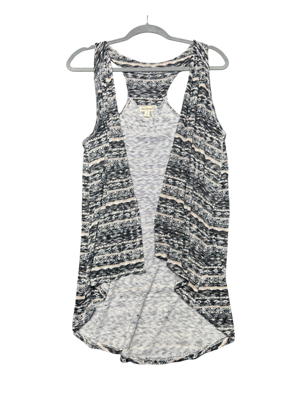 Love on a Hanger Women’s XS Open Front Draped Knit Vest Cardigan Boho
